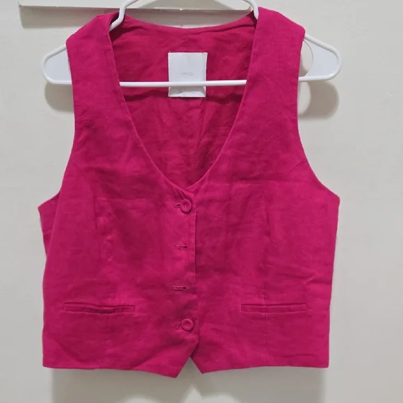 Mango Pink Button-Up Vest - Picture 1 of 3